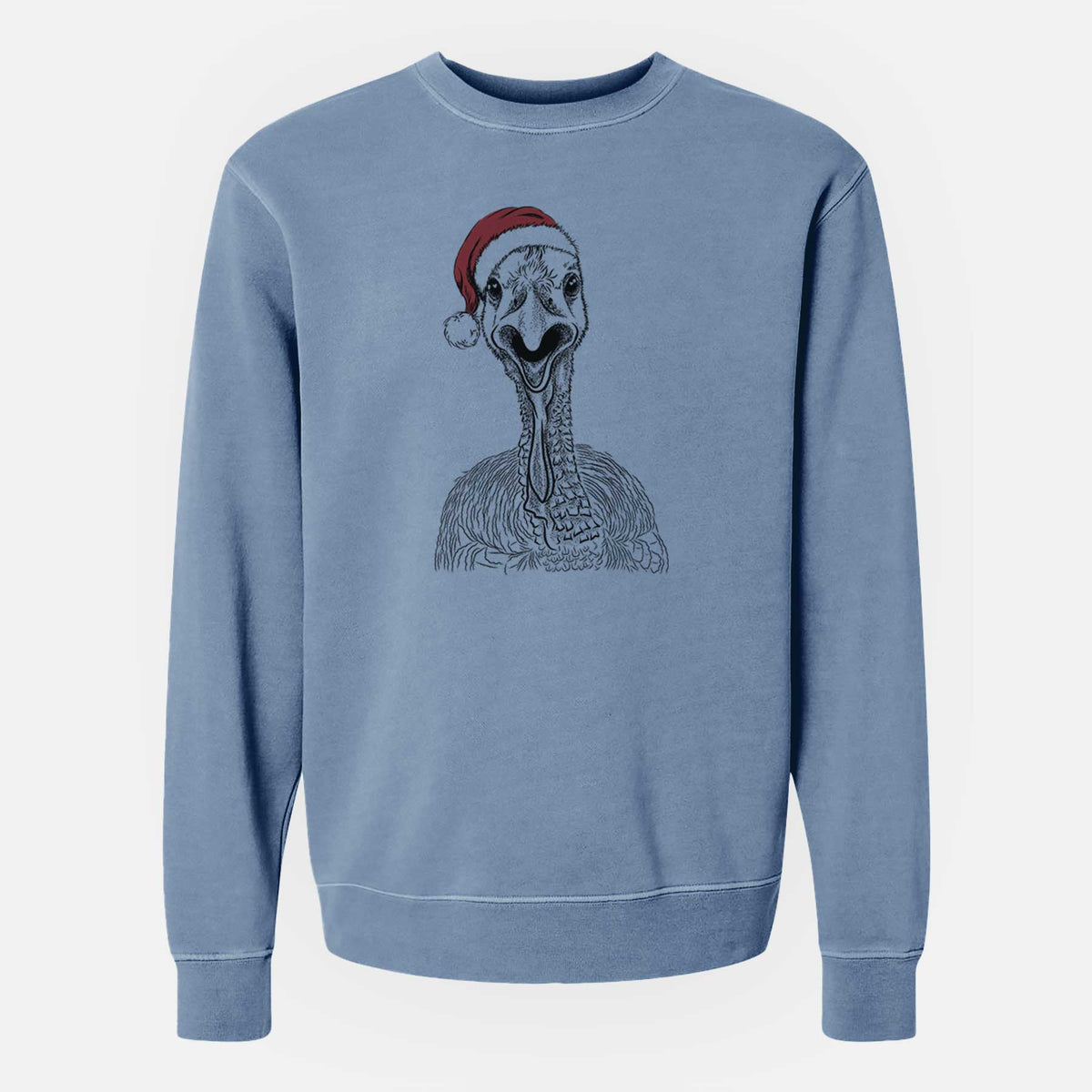 Santa Gobble the Turkey - Unisex Pigment Dyed Crew Sweatshirt