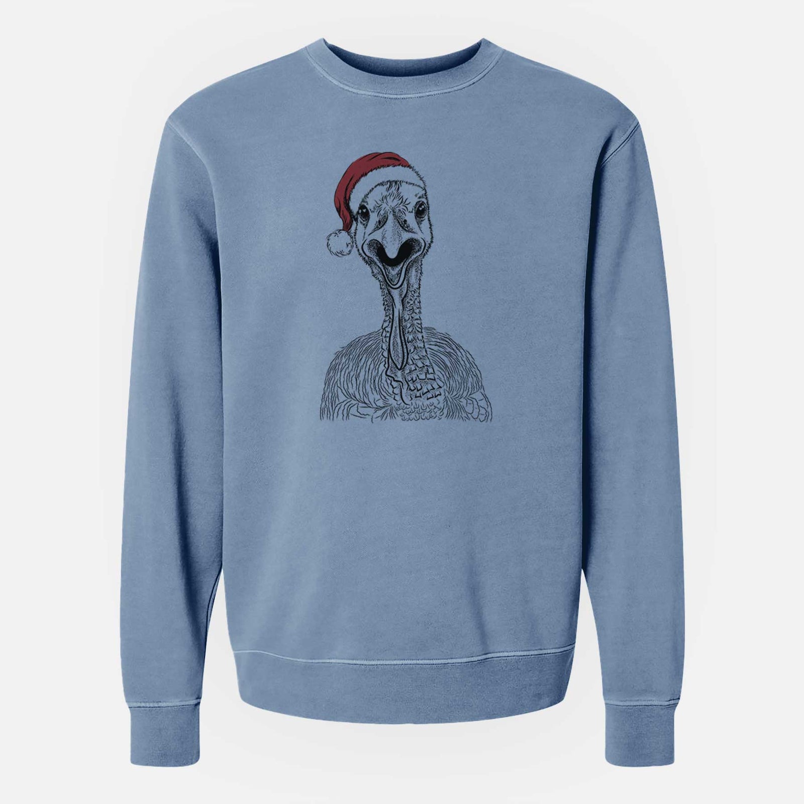 Santa Gobble the Turkey - Unisex Pigment Dyed Crew Sweatshirt