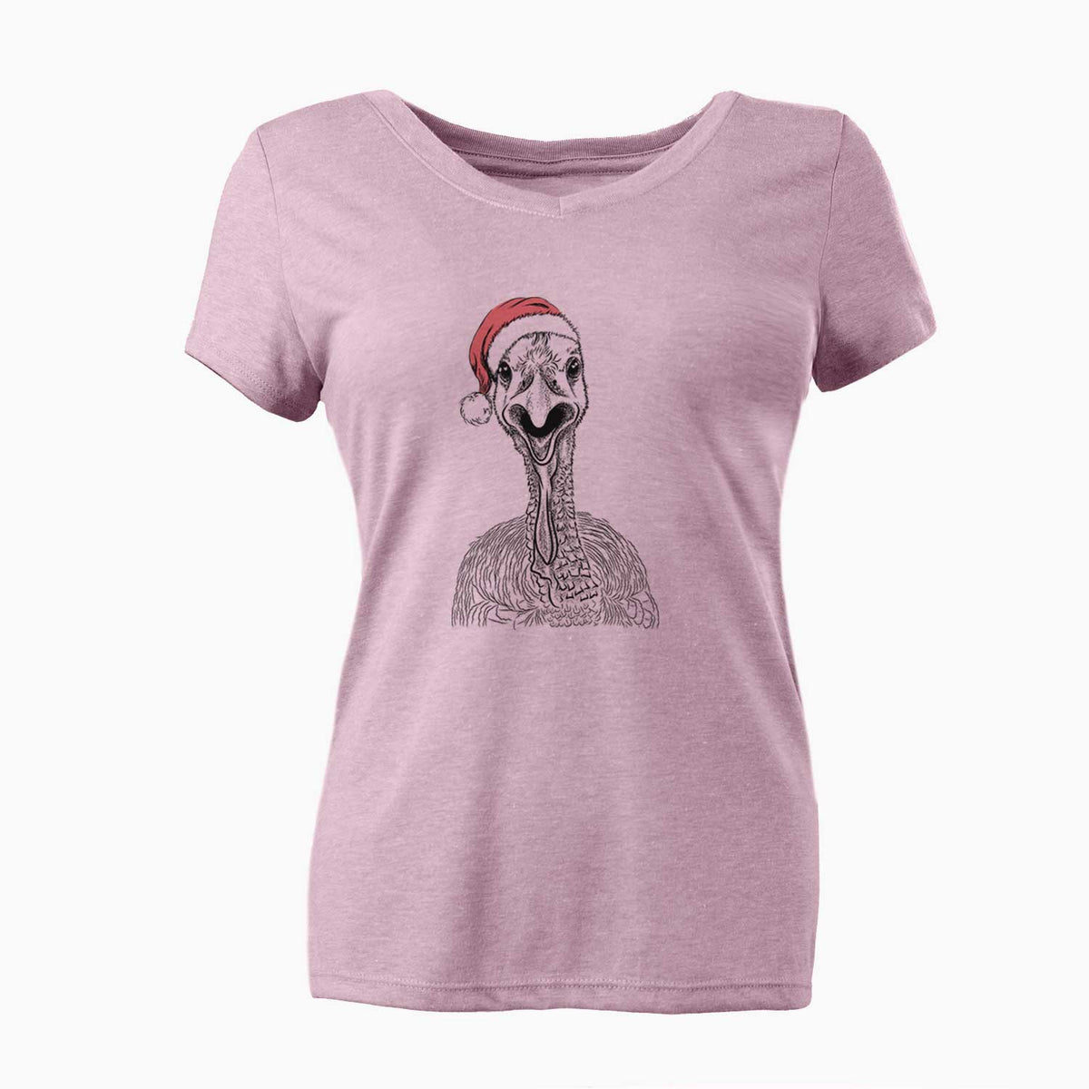 Santa Gobble the Turkey - Women's V-neck Shirt