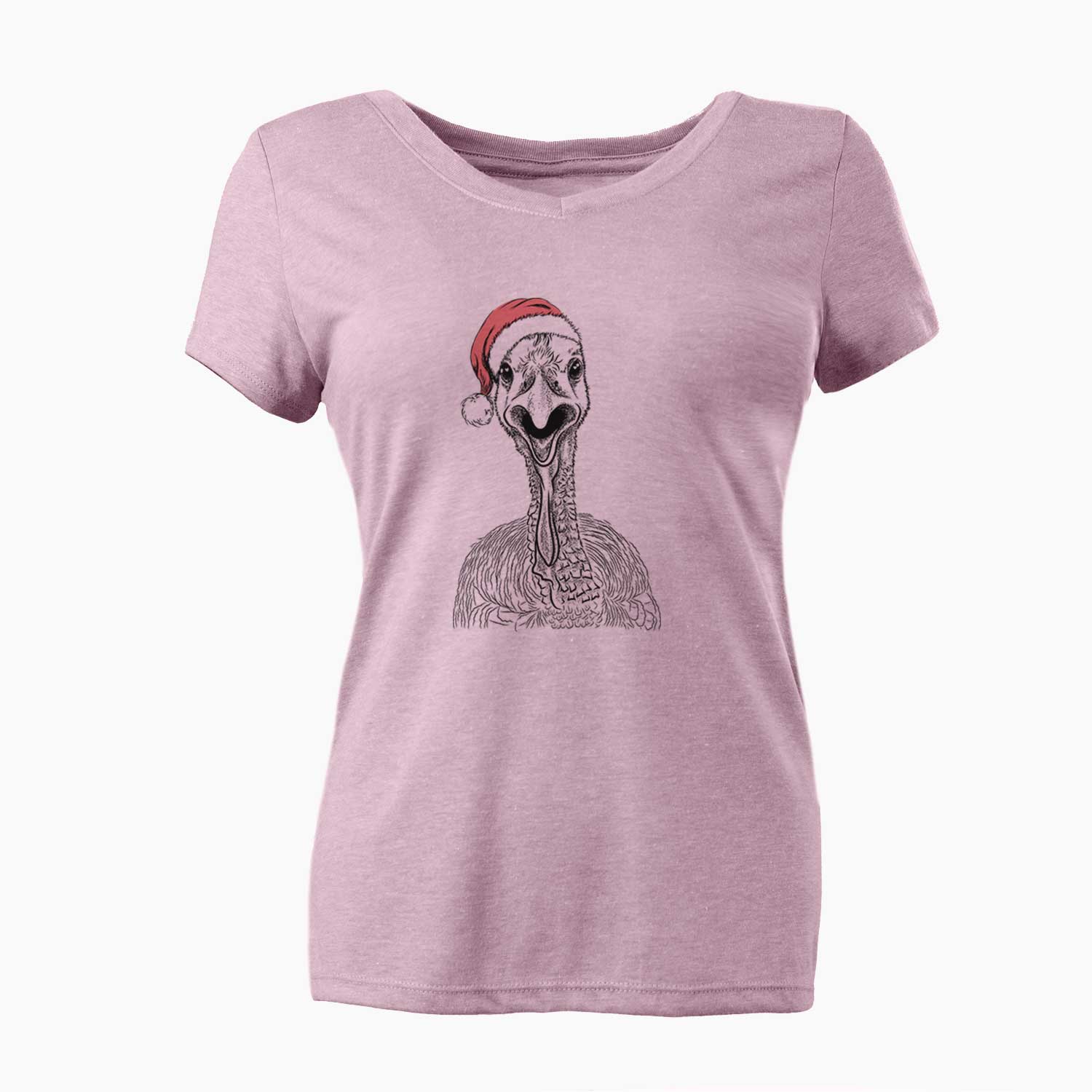 Santa Gobble the Turkey - Women's V-neck Shirt