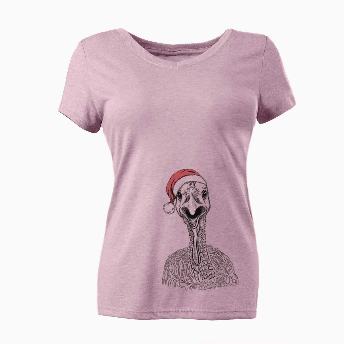 Santa Gobble the Turkey - Women's V-neck Shirt