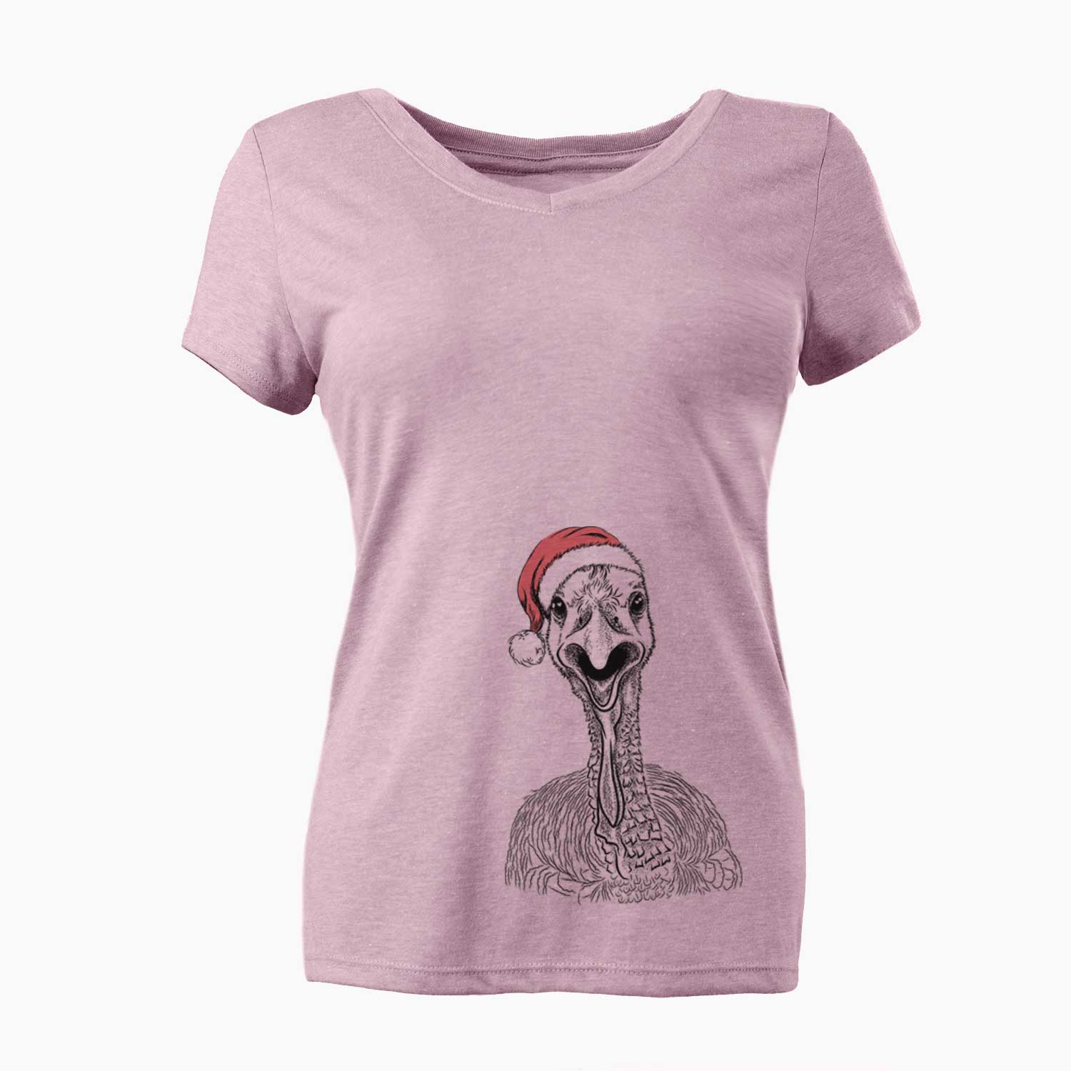 Santa Gobble the Turkey - Women's V-neck Shirt