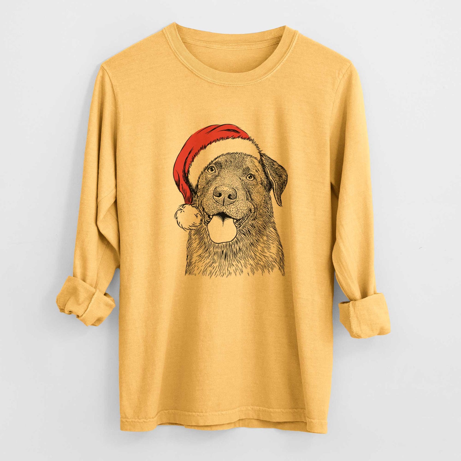 Santa Gonzo the Chocolate Lab - Heavyweight 100% Cotton Long Sleeve