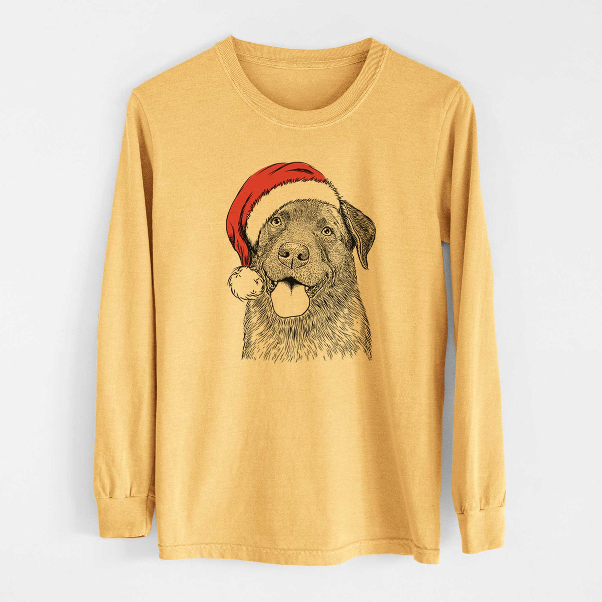 Santa Gonzo the Chocolate Lab - Heavyweight 100% Cotton Long Sleeve