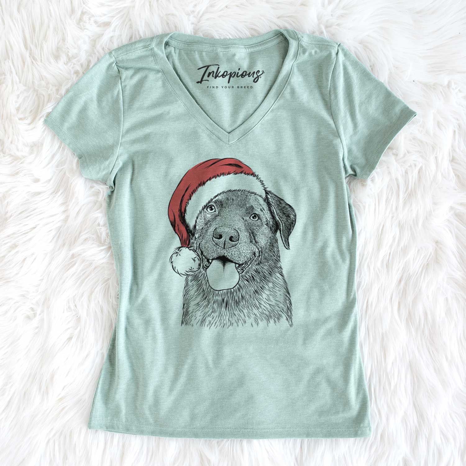 Santa Gonzo the Chocolate Lab - Women's V-neck Shirt