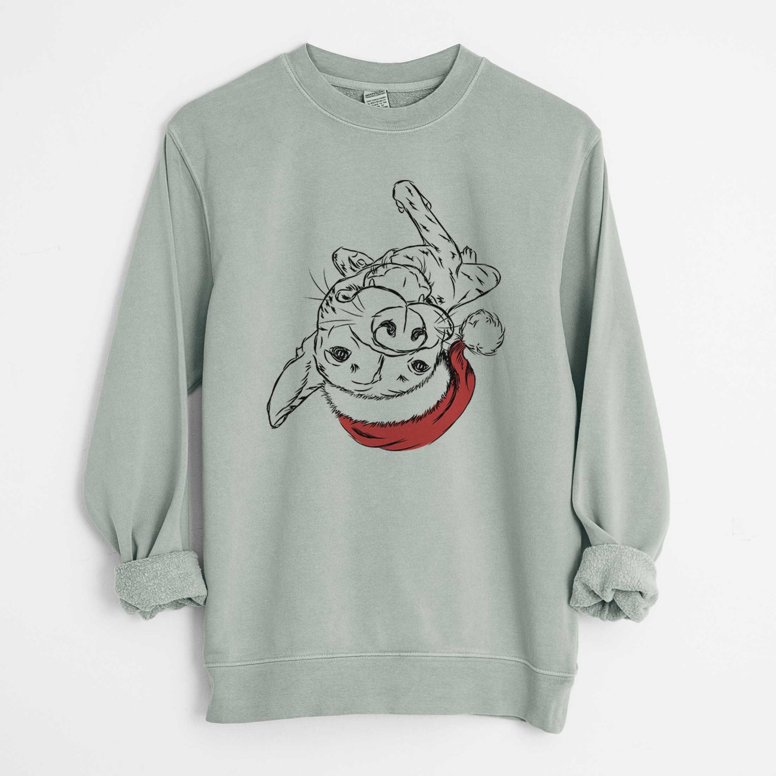 Santa Goose the Mixed Breed - Unisex Pigment Dyed Crew Sweatshirt