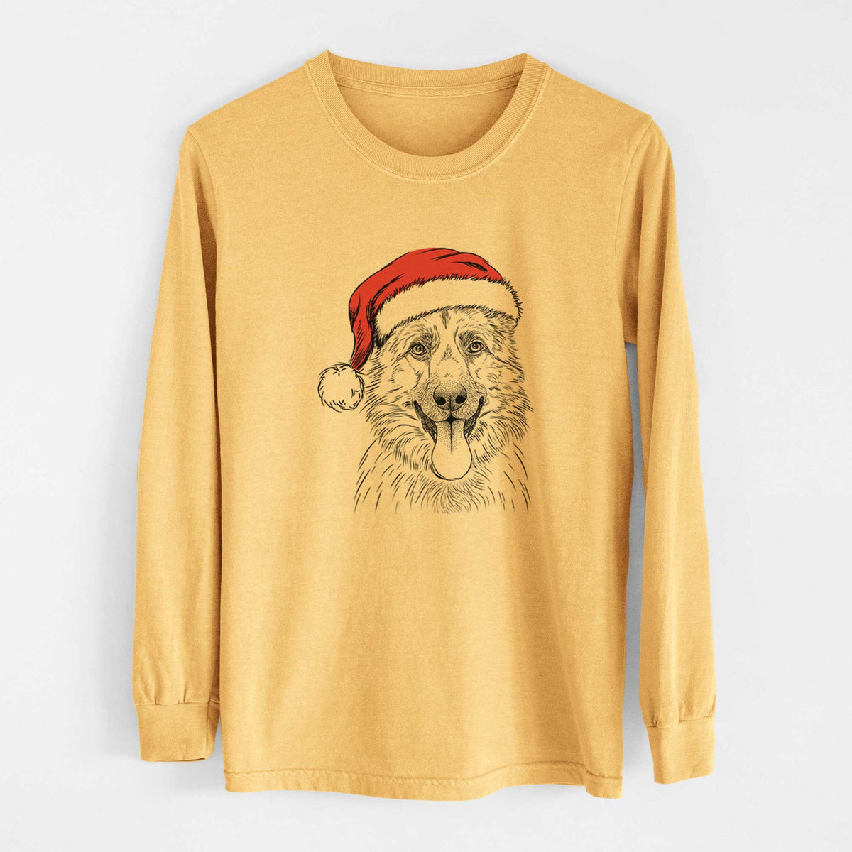 Santa Grace the German Shepherd - Heavyweight 100% Cotton Long Sleeve