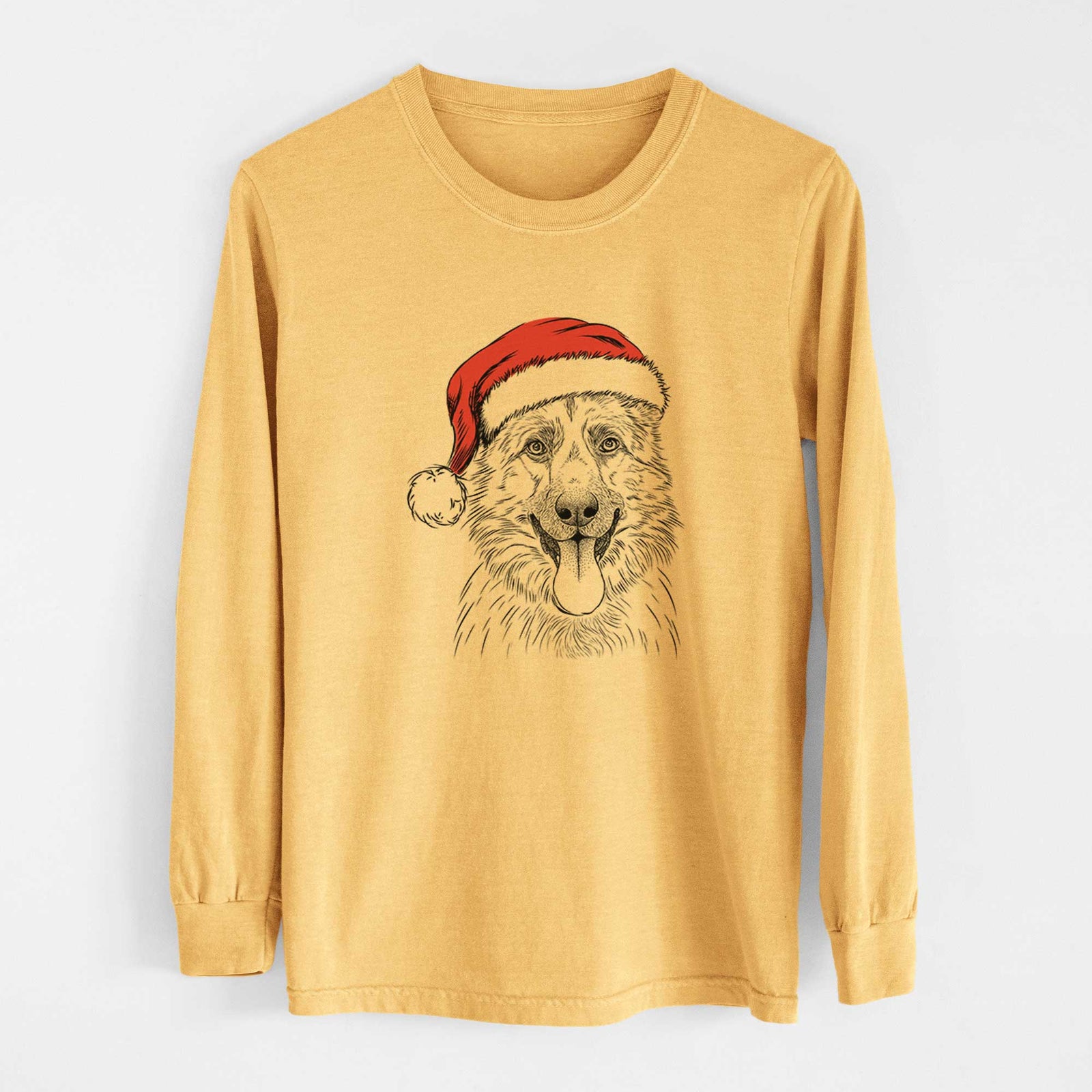 Santa Grace the German Shepherd - Heavyweight 100% Cotton Long Sleeve