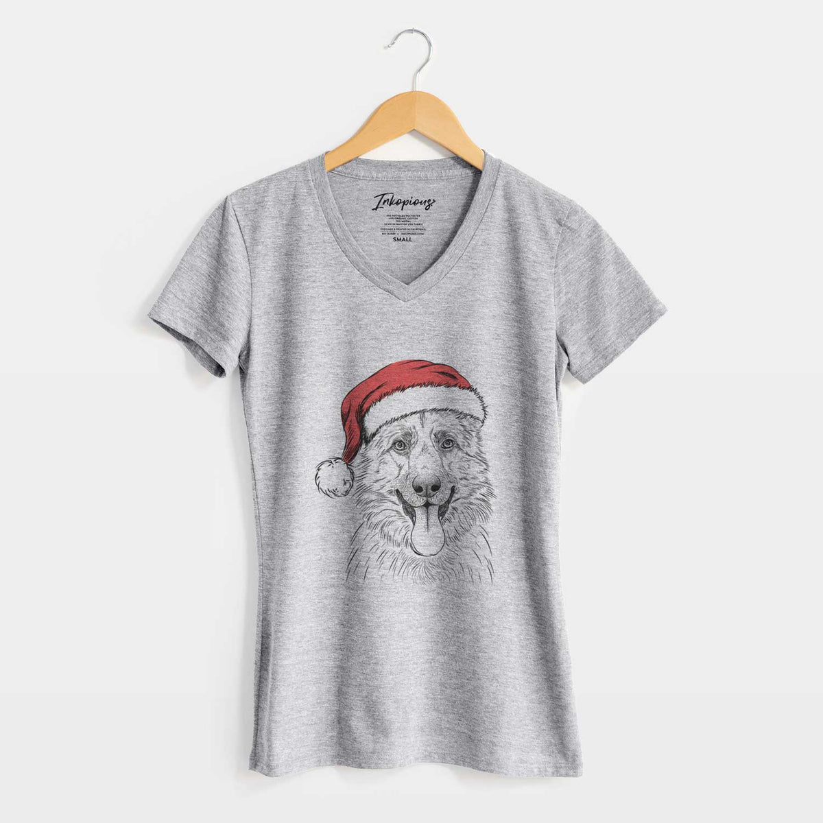Santa Grace the German Shepherd - Women's V-neck Shirt