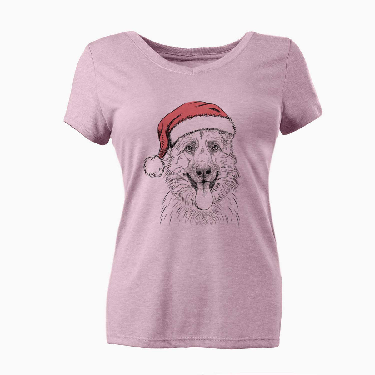 Santa Grace the German Shepherd - Women's V-neck Shirt