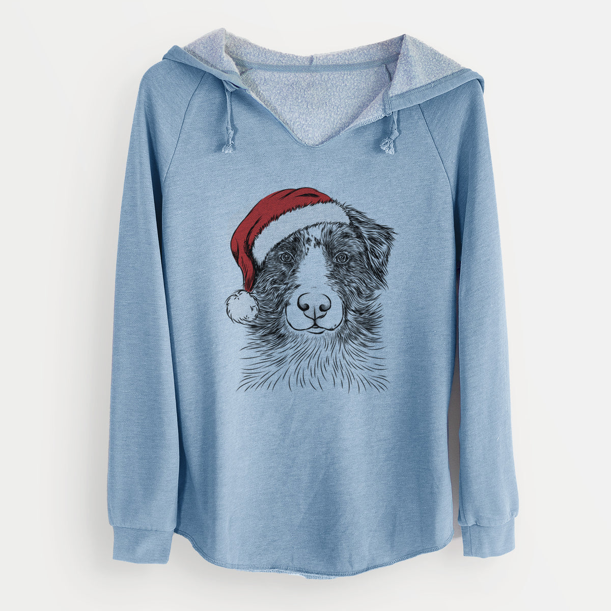 Santa Gram the Australian Shepherd - Cali Wave Hooded Sweatshirt