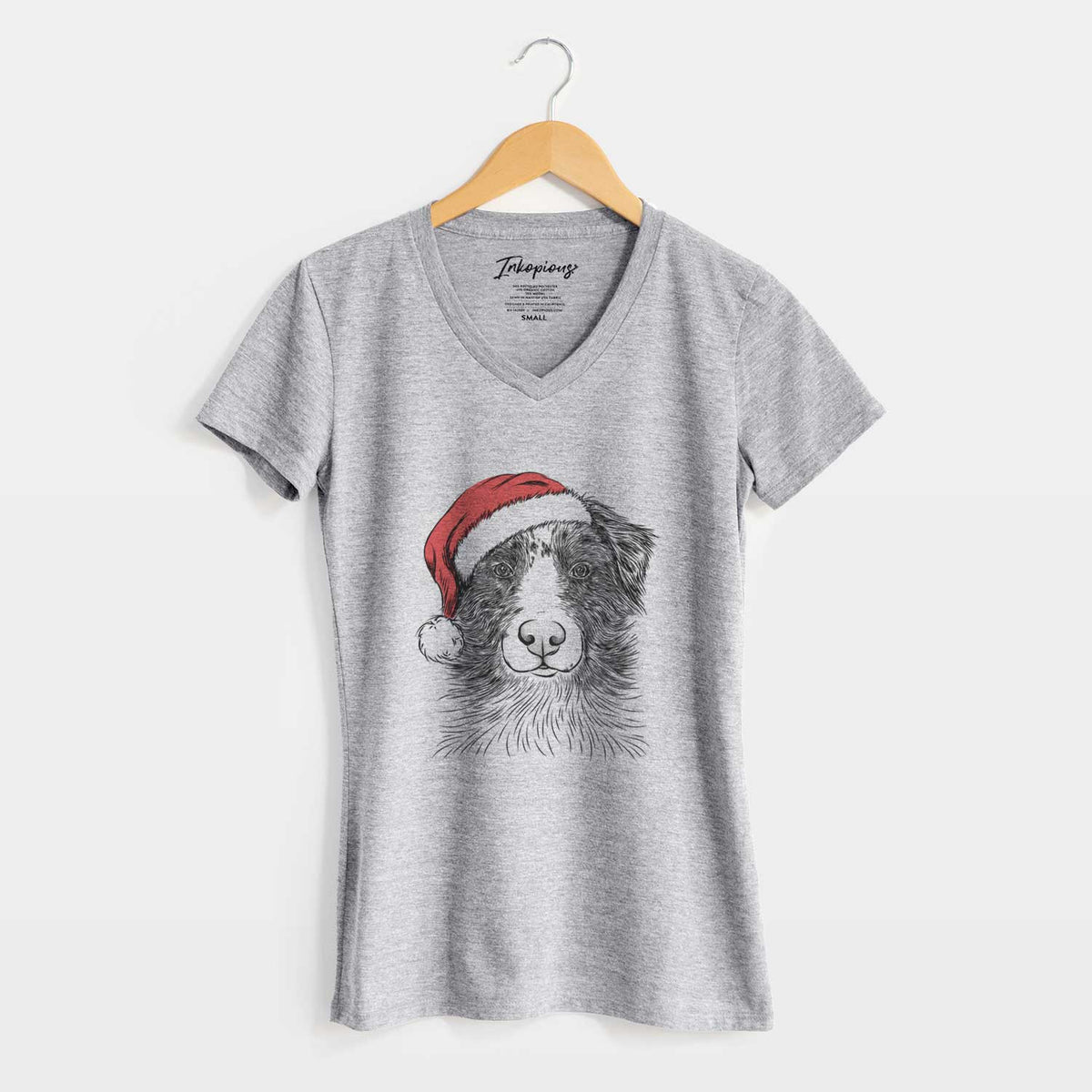 Santa Gram the Australian Shepherd - Women's V-neck Shirt