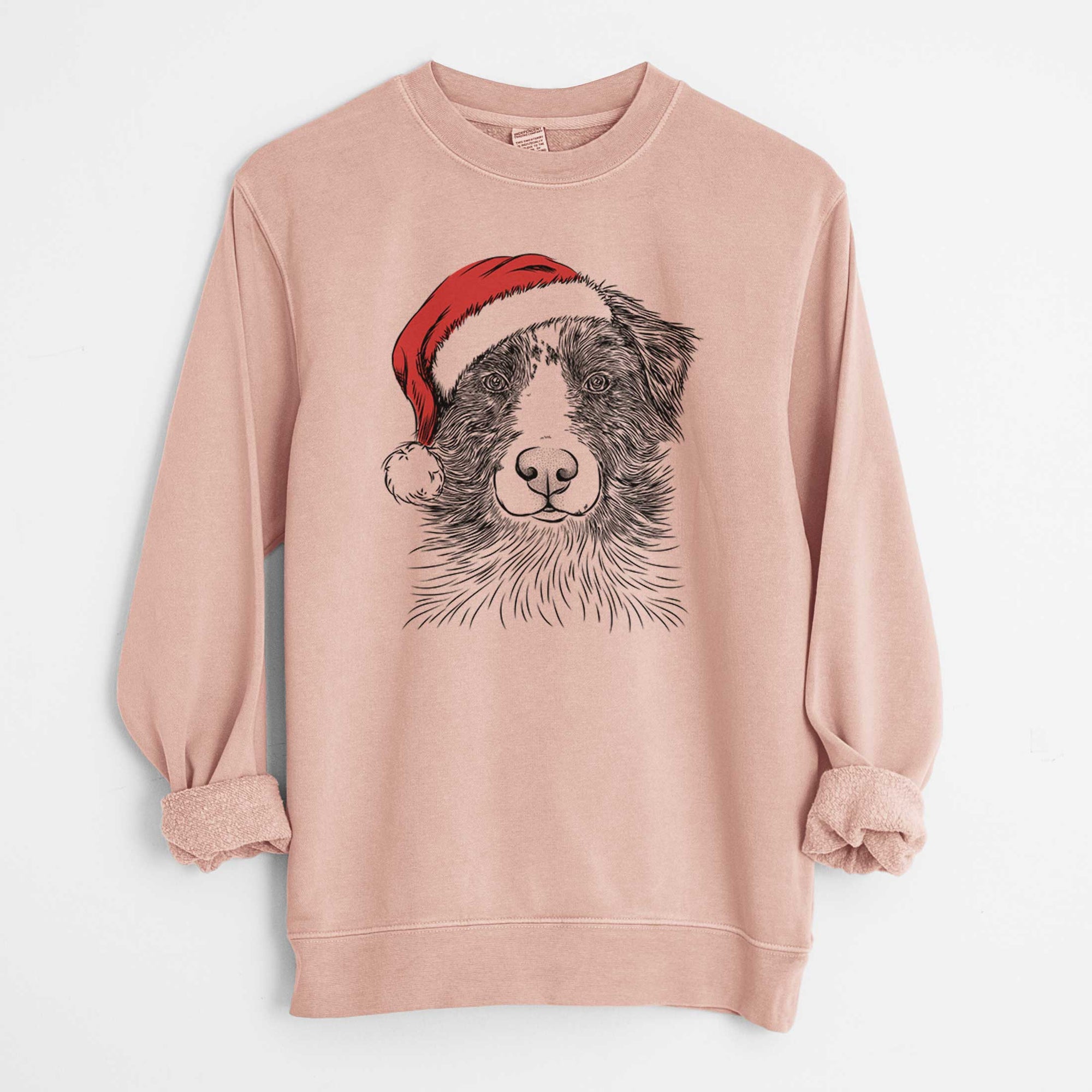 Santa Gram the Australian Shepherd - Unisex Pigment Dyed Crew Sweatshirt