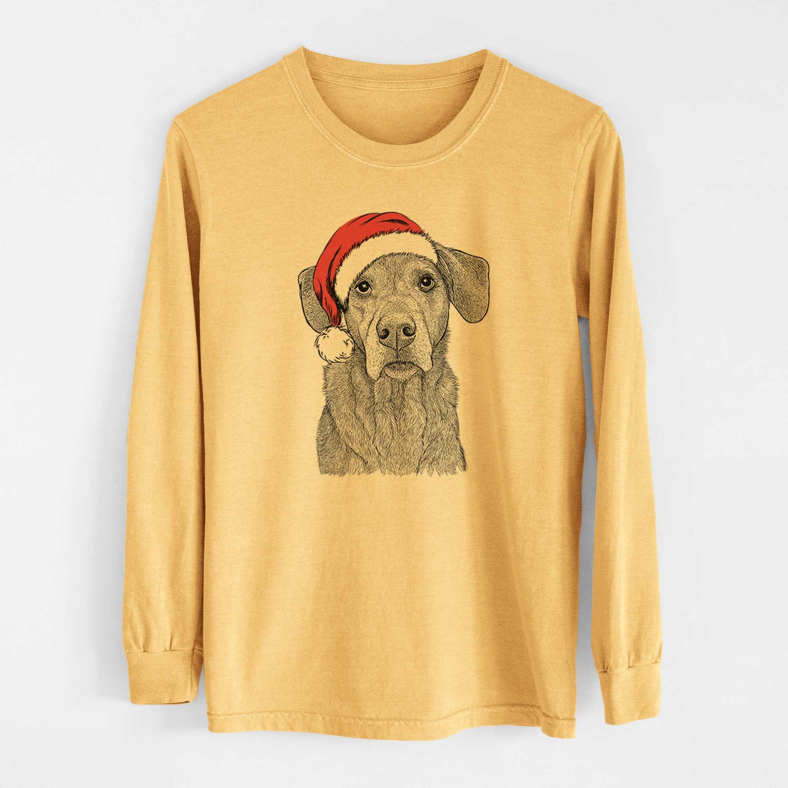 Santa Gravy the Plott Hound Beagle Mix - Heavyweight 100% Cotton Long Sleeve