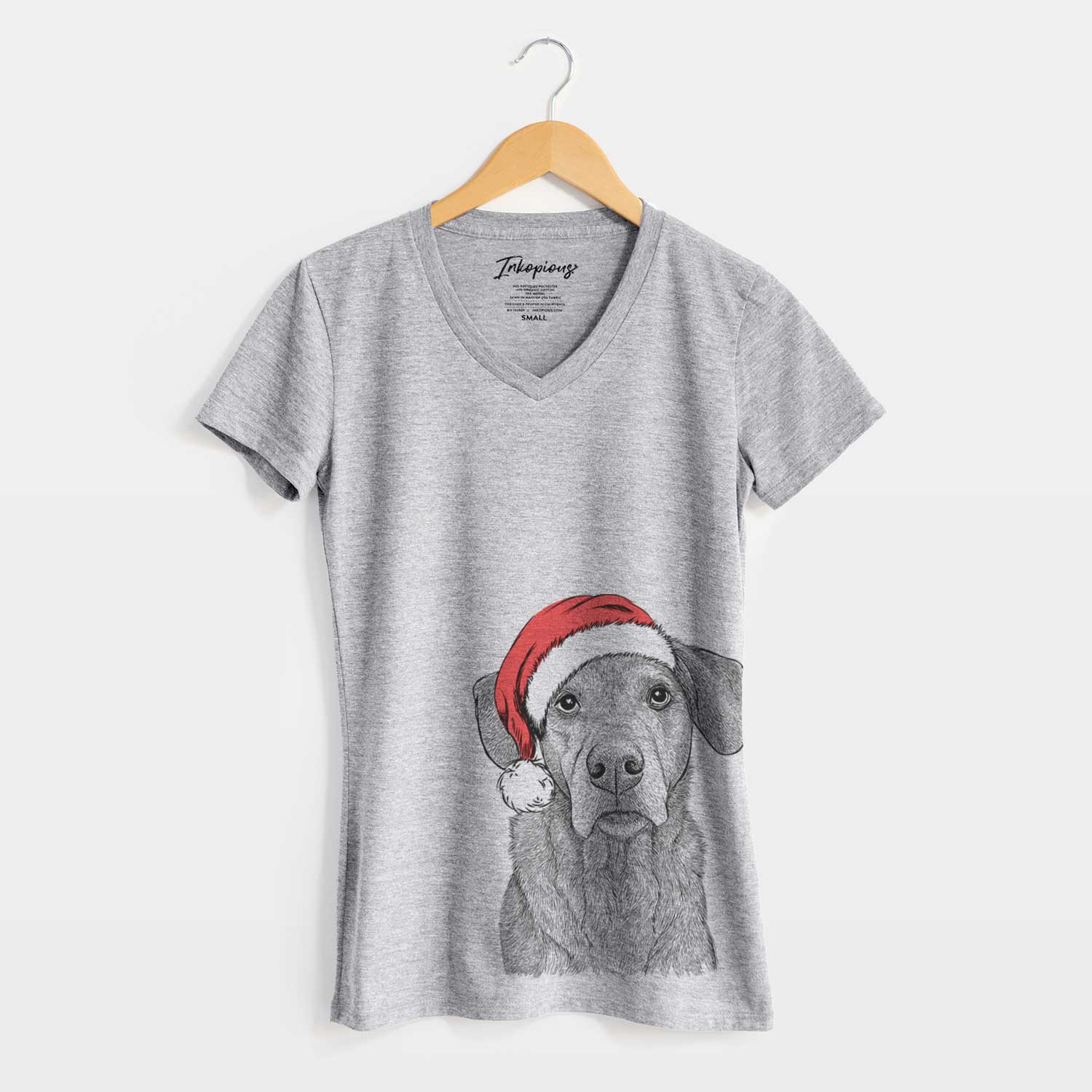 Santa Gravy the Plott Hound Beagle Mix - Women's V-neck Shirt