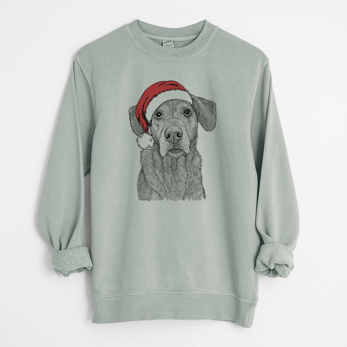 Santa Gravy the Plott Hound Beagle Mix - Unisex Pigment Dyed Crew Sweatshirt
