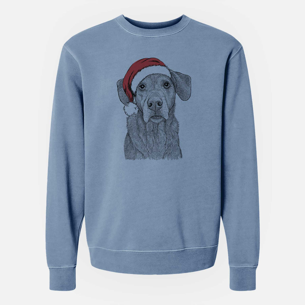 Santa Gravy the Plott Hound Beagle Mix - Unisex Pigment Dyed Crew Sweatshirt