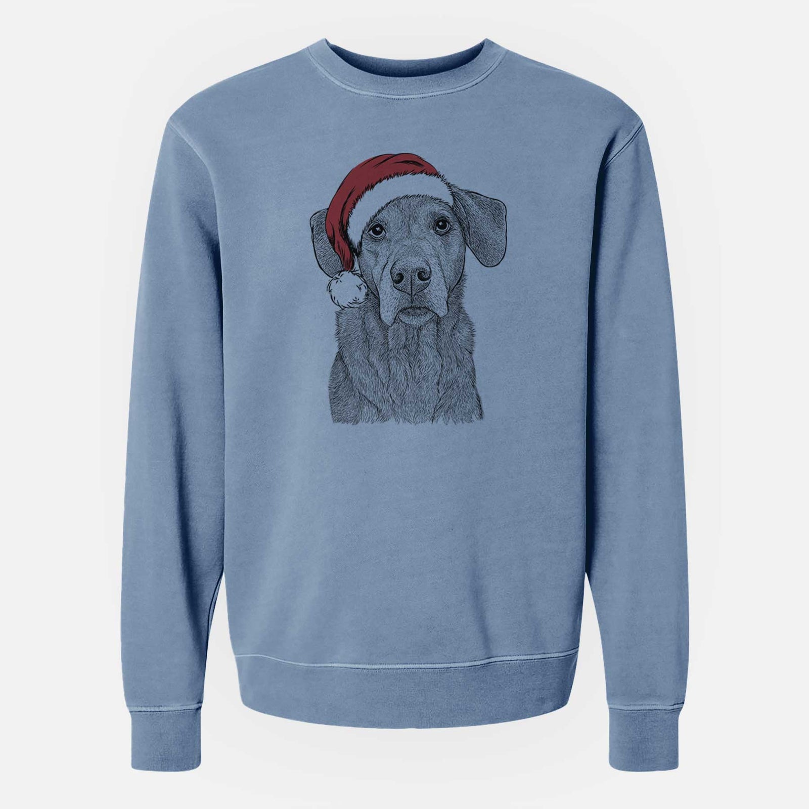 Santa Gravy the Plott Hound Beagle Mix - Unisex Pigment Dyed Crew Sweatshirt