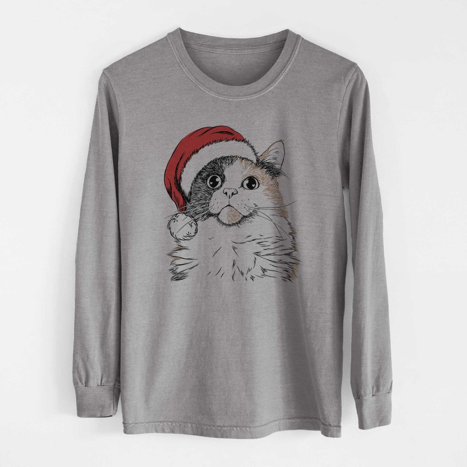 Santa Greta the Calico Cat - Heavyweight 100% Cotton Long Sleeve