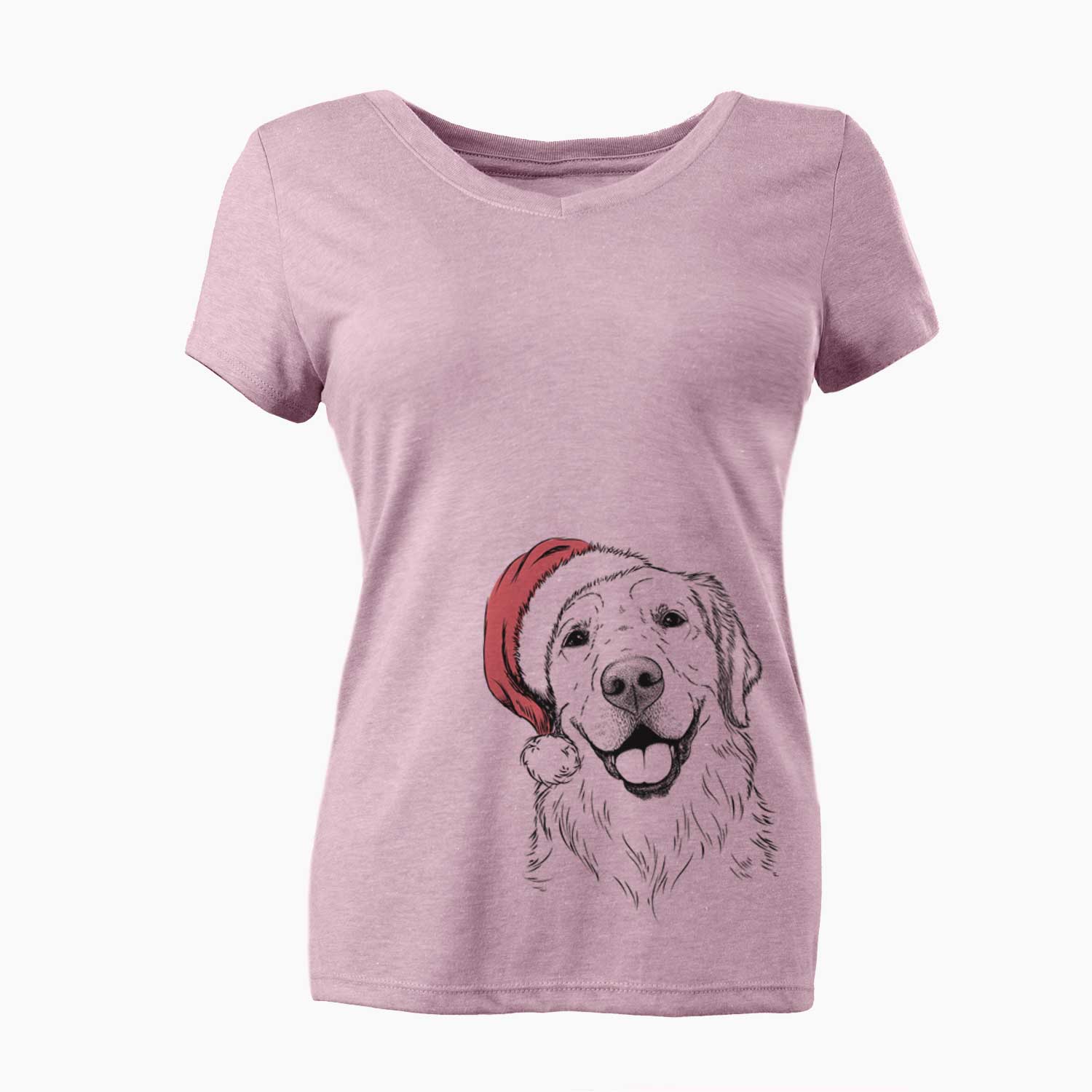 Santa Griffin the Golden Retriever - Women's V-neck Shirt