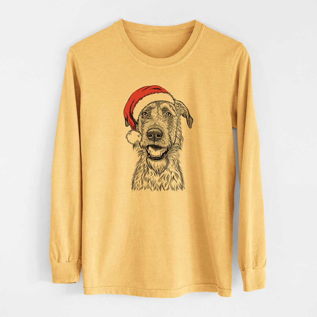 Santa Griffin the Irish Wolfhound - Heavyweight 100% Cotton Long Sleeve
