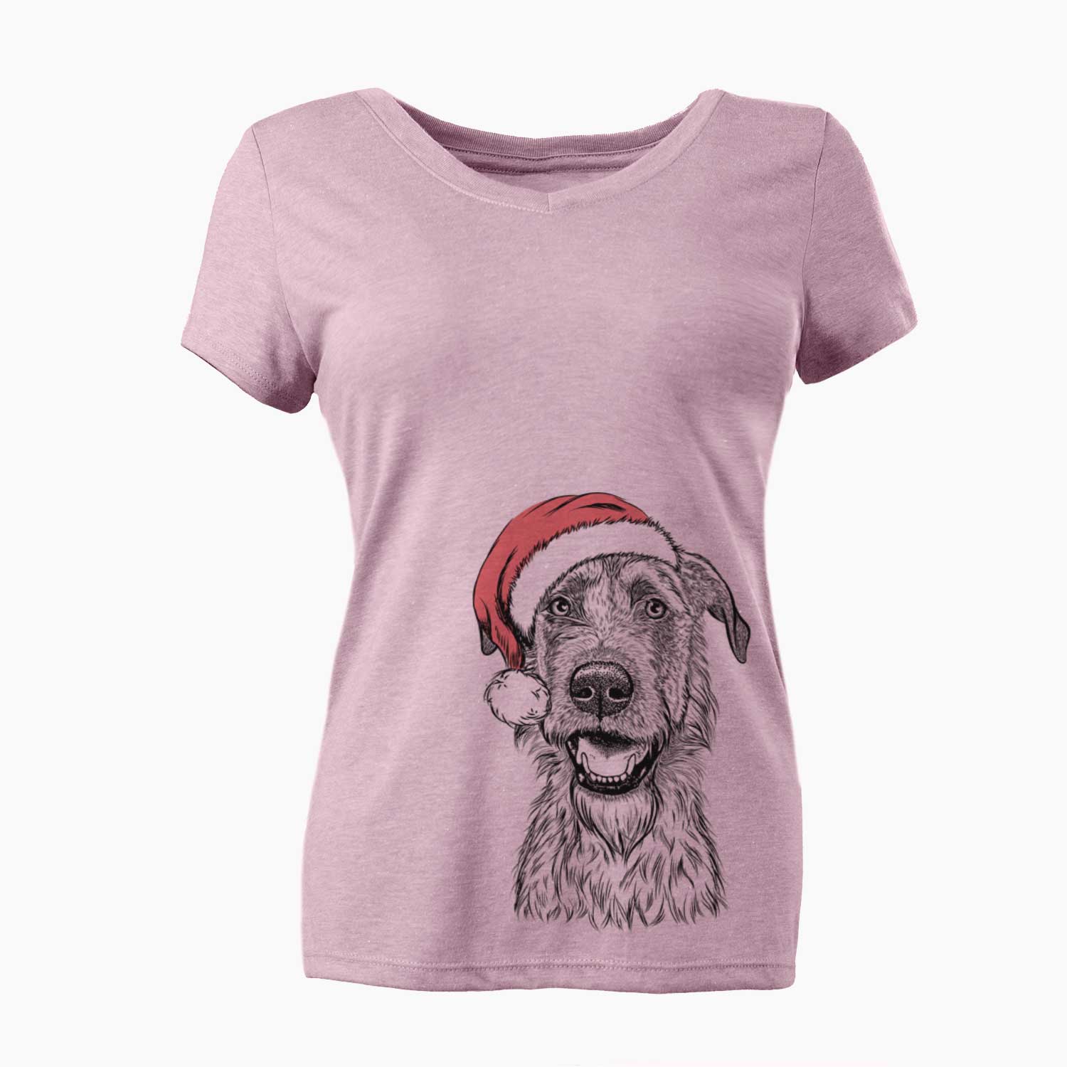 Santa Griffin the Irish Wolfhound - Women's V-neck Shirt