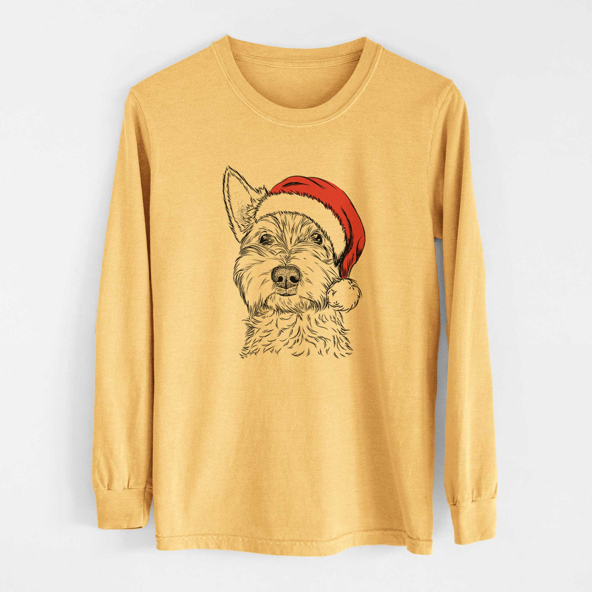 Santa Grizel the West Highland Terrier - Heavyweight 100% Cotton Long Sleeve