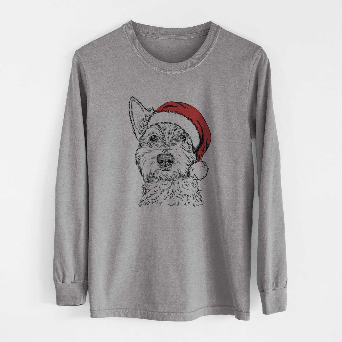 Santa Grizel the West Highland Terrier - Heavyweight 100% Cotton Long Sleeve