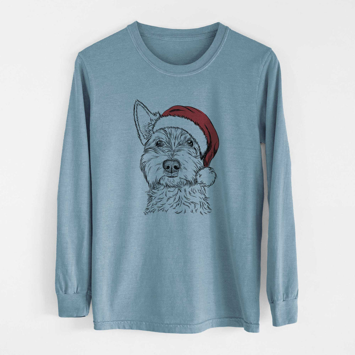 Santa Grizel the West Highland Terrier - Heavyweight 100% Cotton Long Sleeve