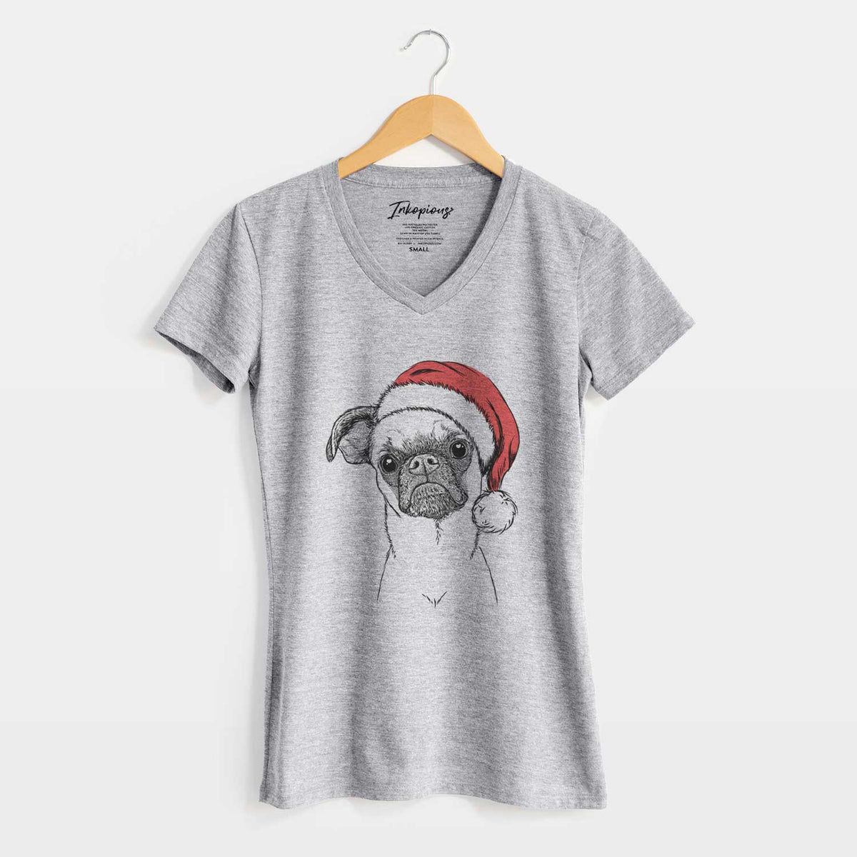 Santa Groot the Brussels Griffon - Women's V-neck Shirt