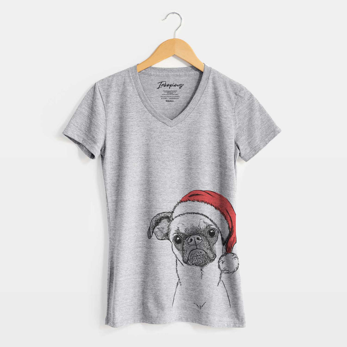 Santa Groot the Brussels Griffon - Women's V-neck Shirt