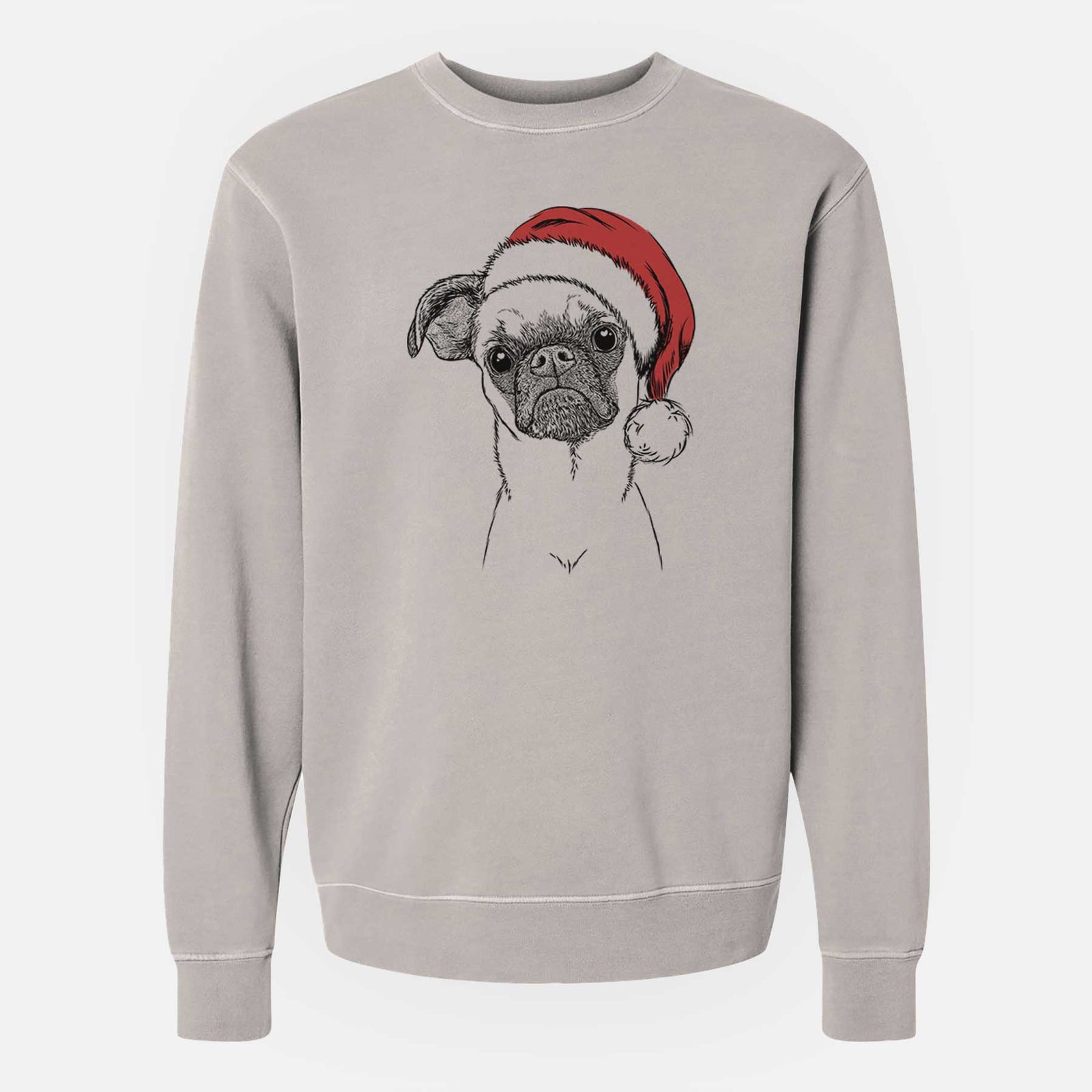Santa Groot the Brussels Griffon - Unisex Pigment Dyed Crew Sweatshirt