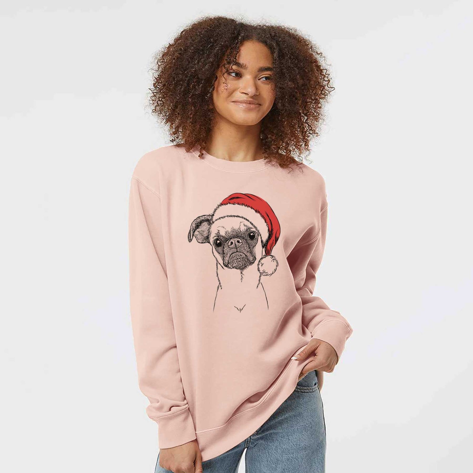 Santa Groot the Brussels Griffon - Unisex Pigment Dyed Crew Sweatshirt