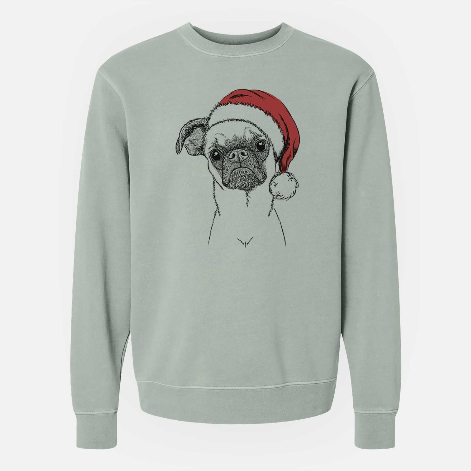 Santa Groot the Brussels Griffon - Unisex Pigment Dyed Crew Sweatshirt