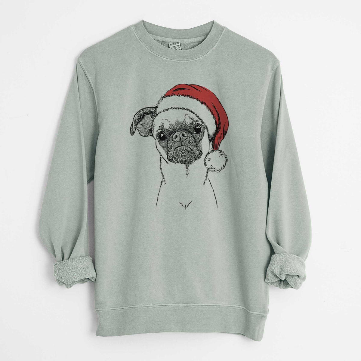 Santa Groot the Brussels Griffon - Unisex Pigment Dyed Crew Sweatshirt