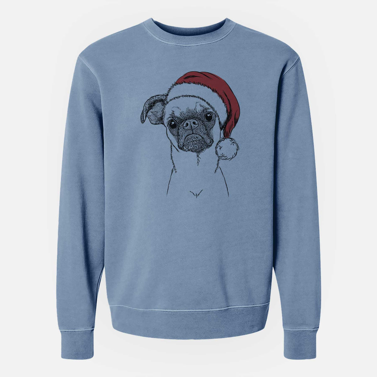 Santa Groot the Brussels Griffon - Unisex Pigment Dyed Crew Sweatshirt