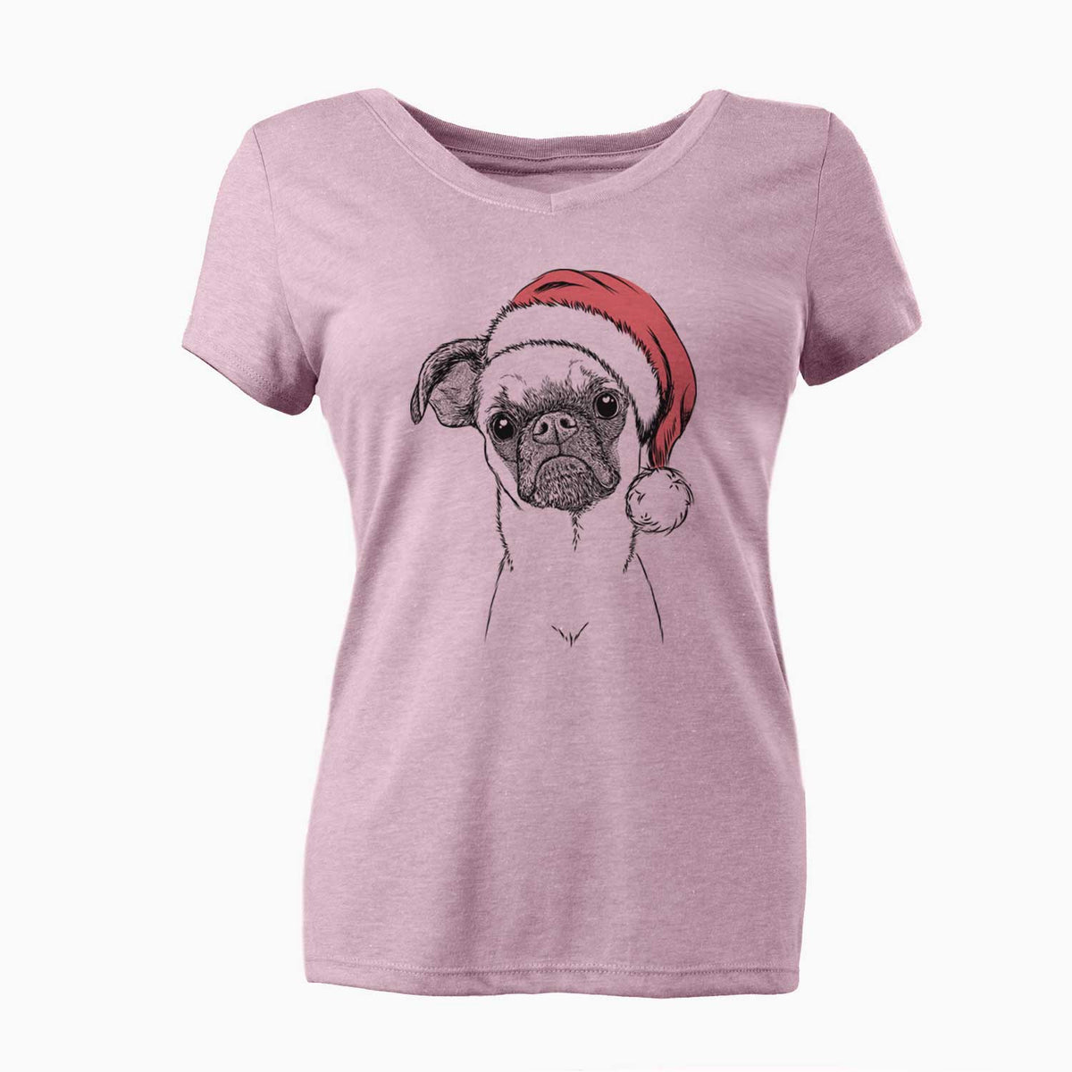 Santa Groot the Brussels Griffon - Women's V-neck Shirt