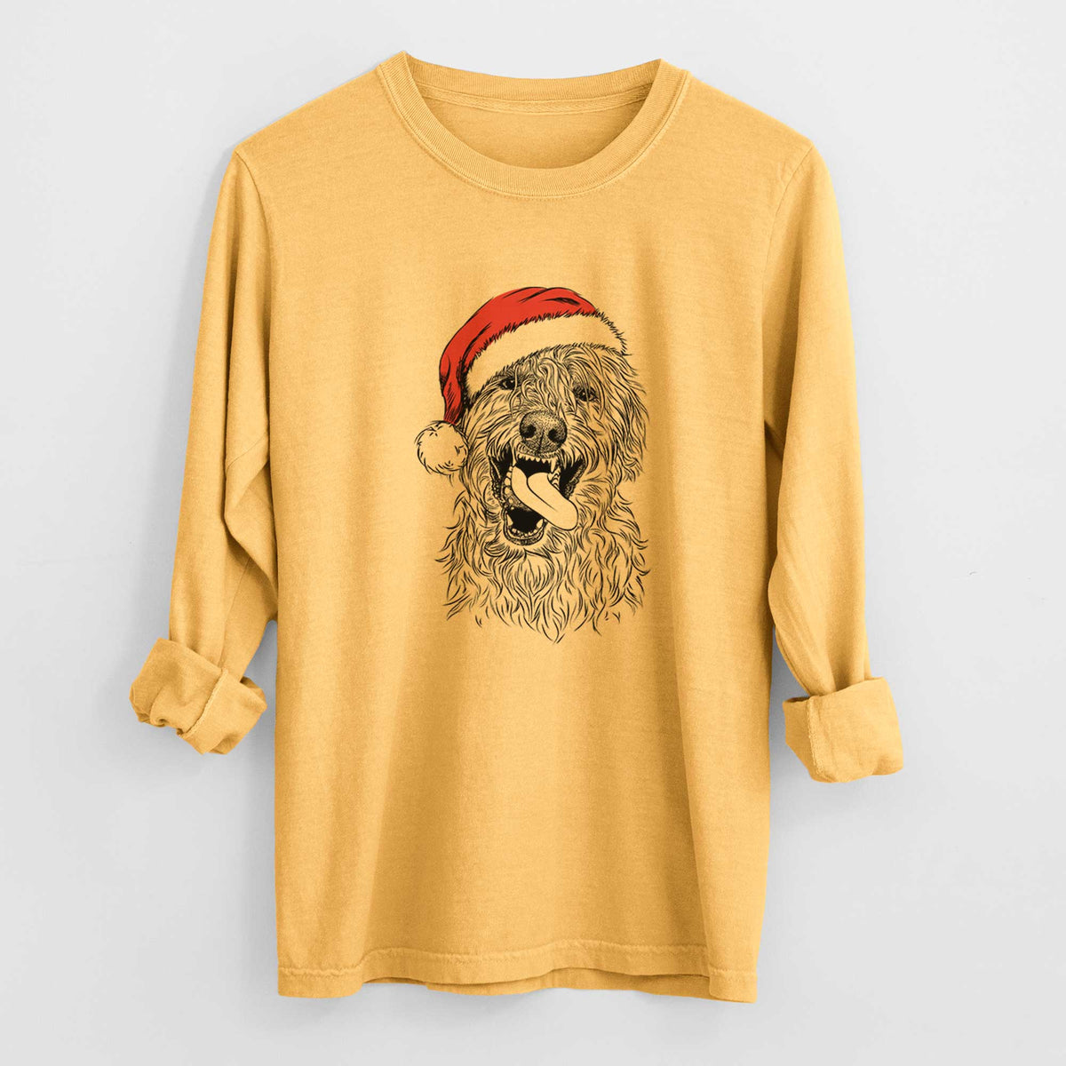 Santa Groot the Irish Wolfhound - Heavyweight 100% Cotton Long Sleeve