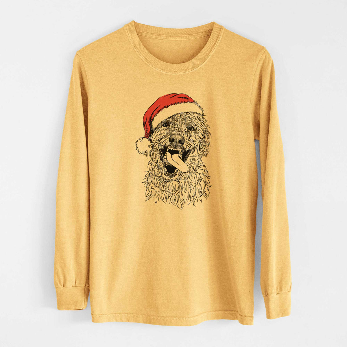 Santa Groot the Irish Wolfhound - Heavyweight 100% Cotton Long Sleeve