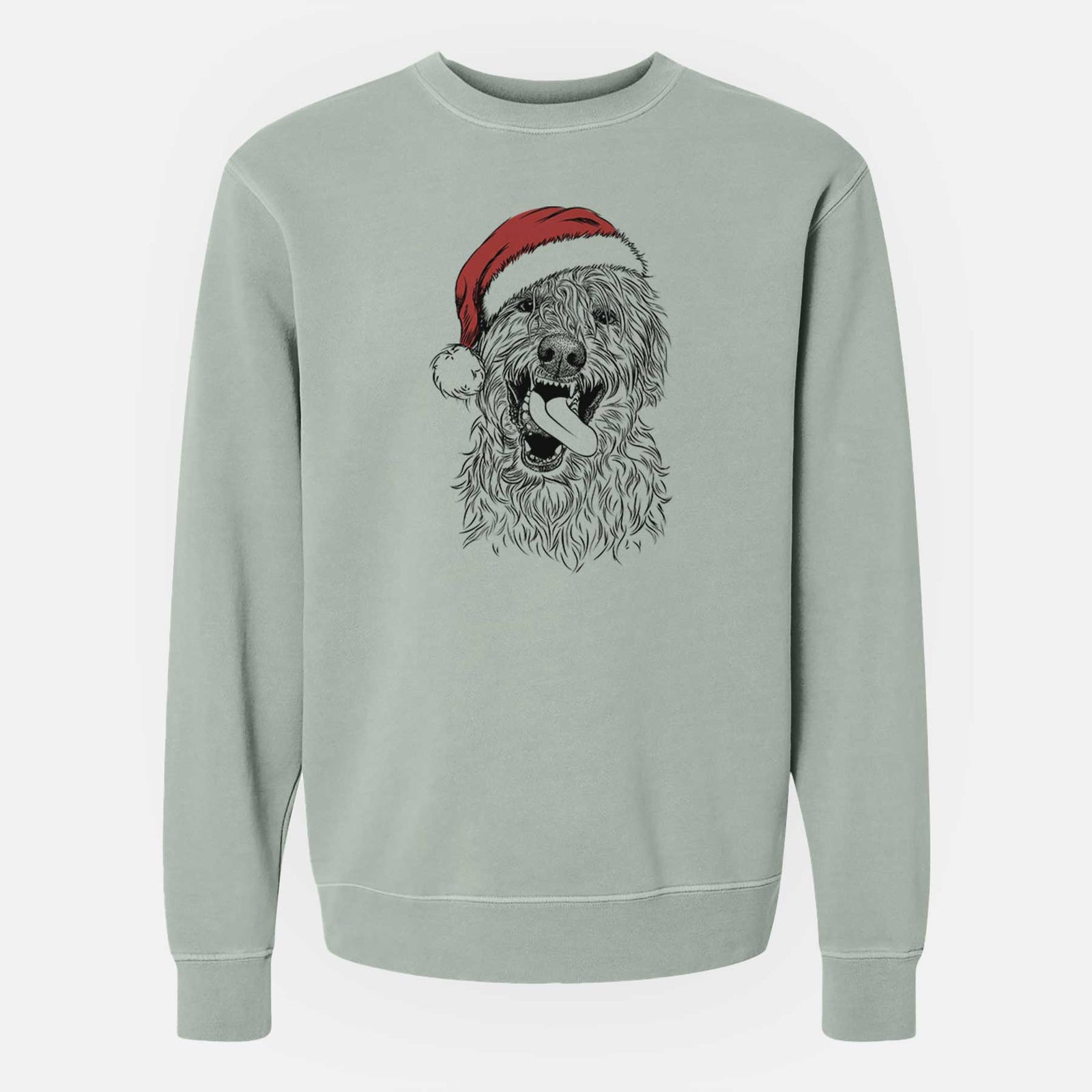 Santa Groot the Irish Wolfhound - Unisex Pigment Dyed Crew Sweatshirt