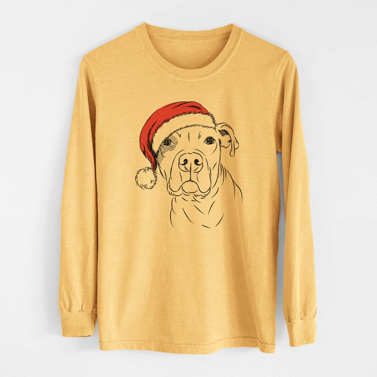 Santa Gummy the Pitbull - Heavyweight 100% Cotton Long Sleeve