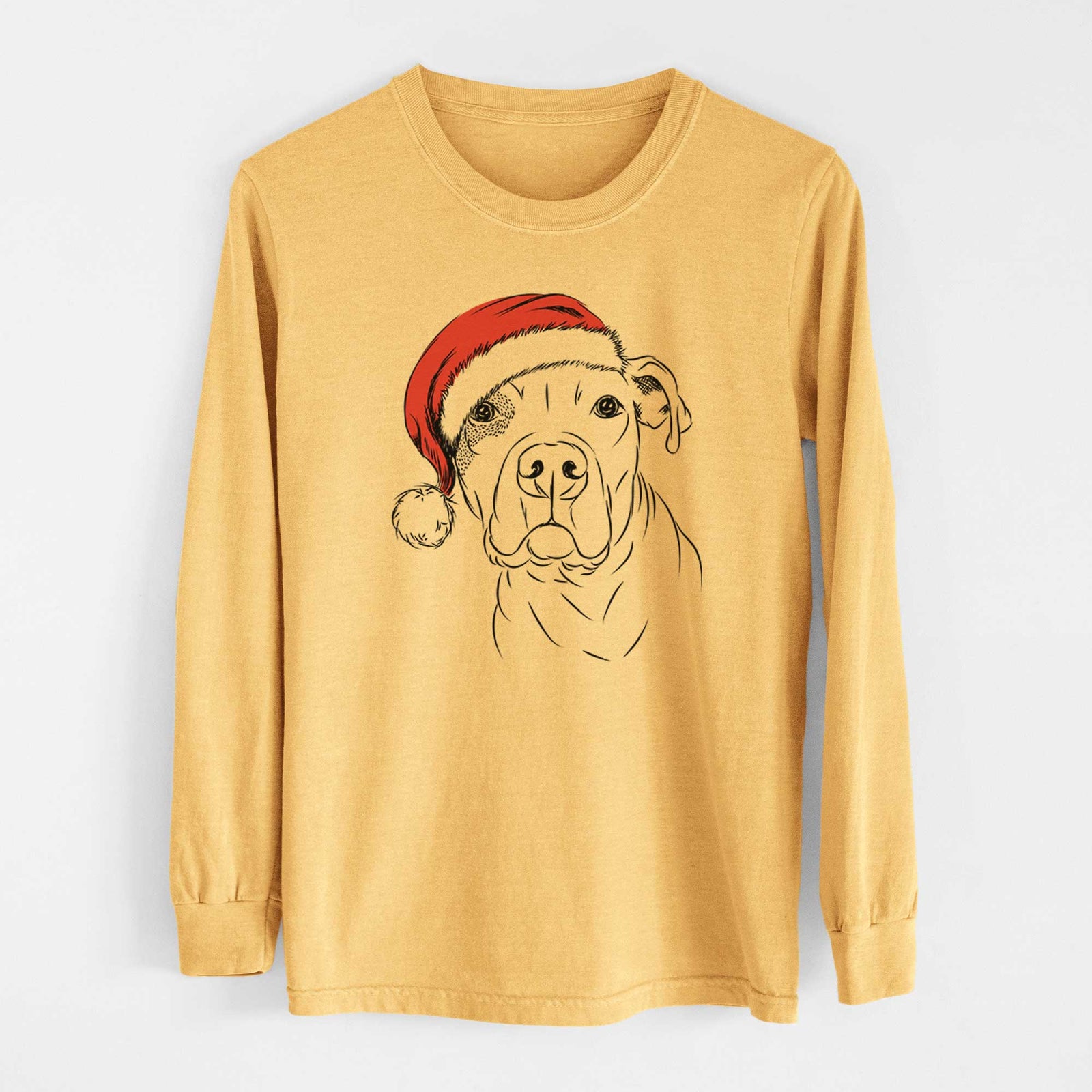 Santa Gummy the Pitbull - Heavyweight 100% Cotton Long Sleeve