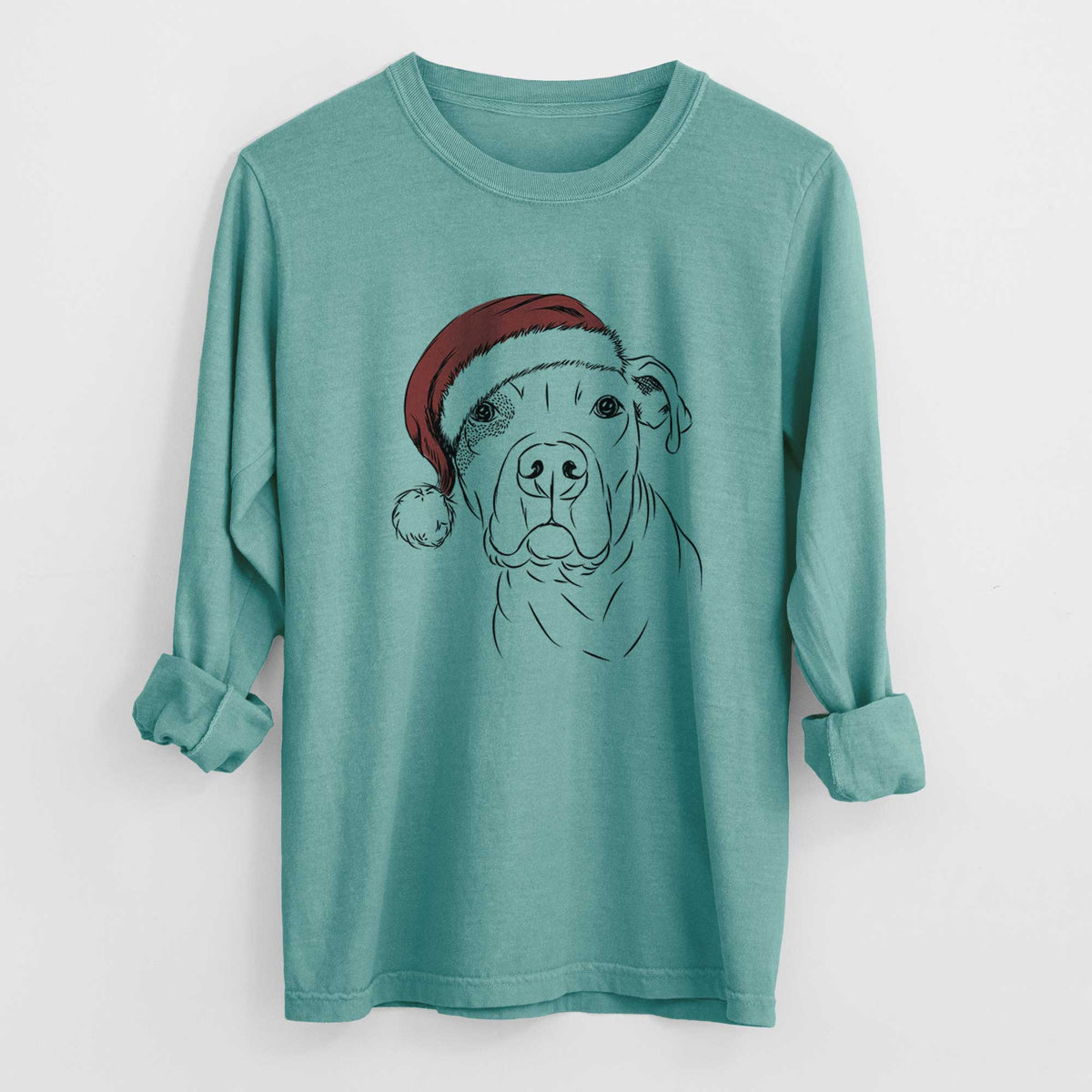 Santa Gummy the Pitbull - Heavyweight 100% Cotton Long Sleeve