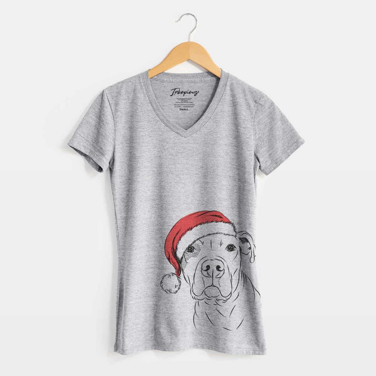 Santa Gummy the Pitbull - Women's V-neck Shirt