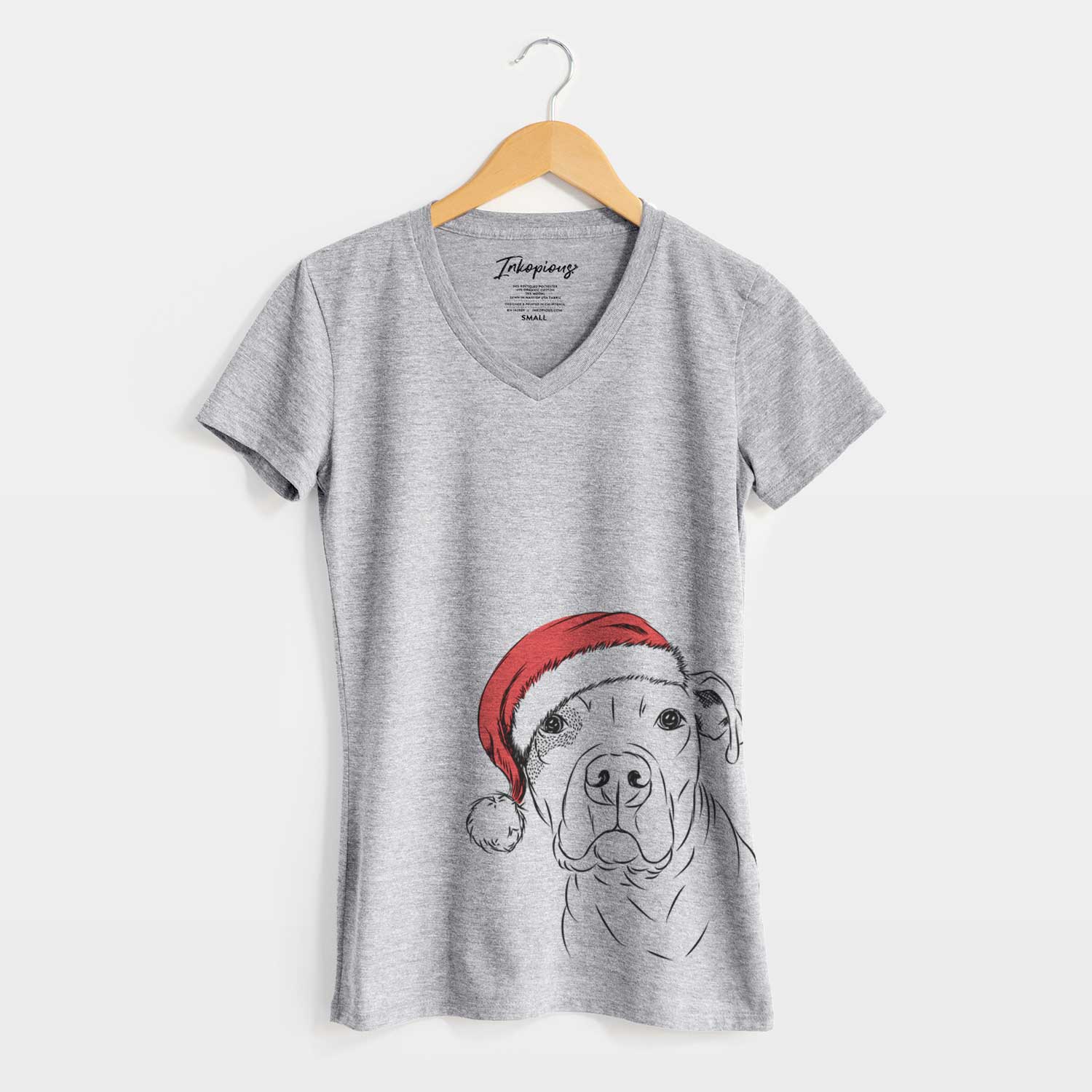 Santa Gummy the Pitbull - Women's V-neck Shirt