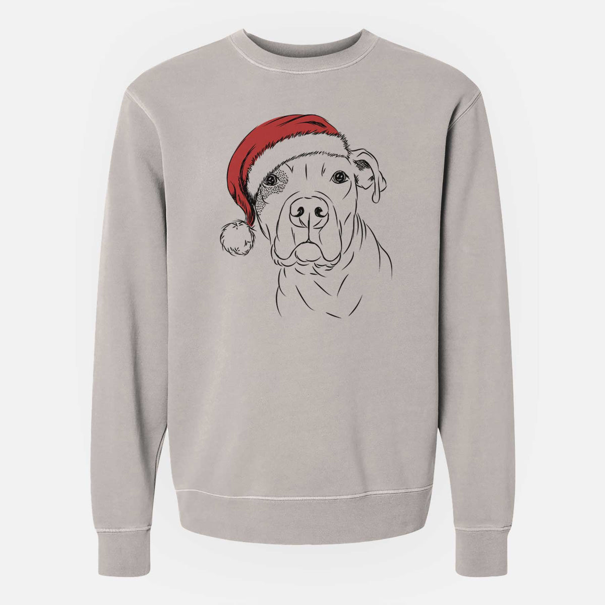 Santa Gummy the Pitbull - Unisex Pigment Dyed Crew Sweatshirt