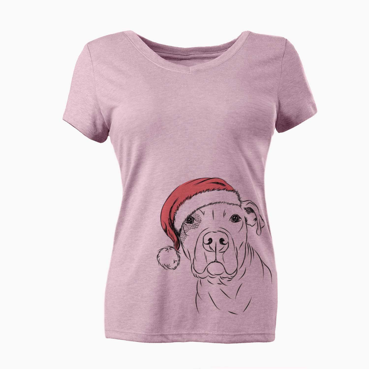 Santa Gummy the Pitbull - Women's V-neck Shirt