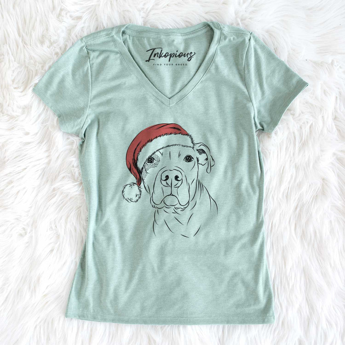 Santa Gummy the Pitbull - Women's V-neck Shirt