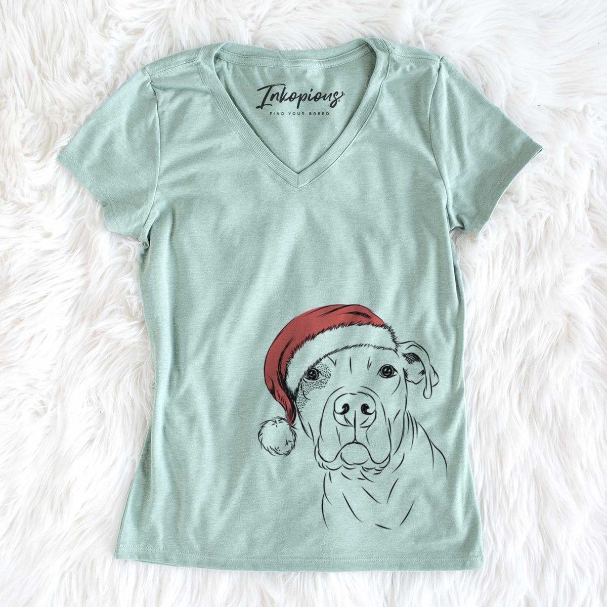 Santa Gummy the Pitbull - Women's V-neck Shirt