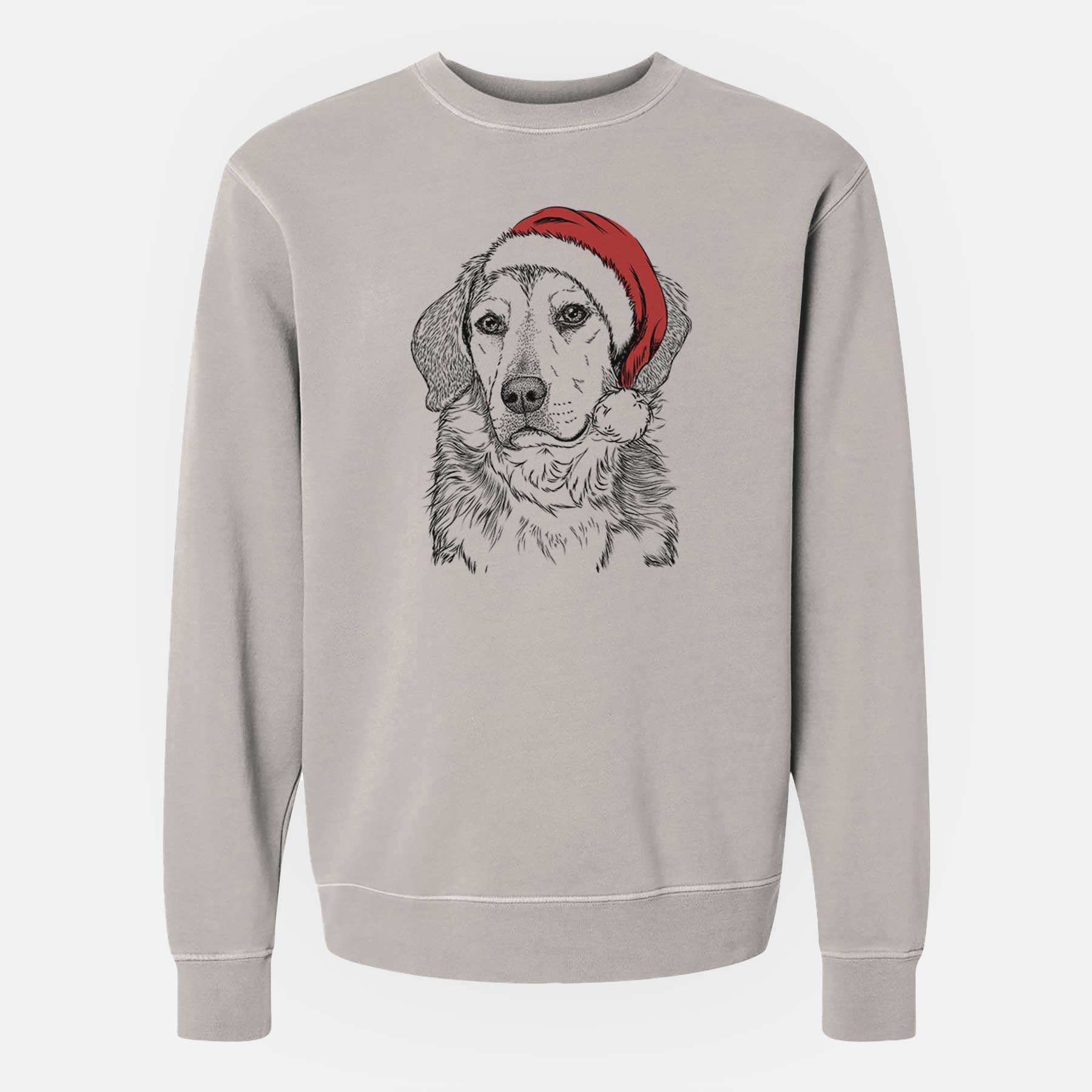Santa Gunner the Beagle Mix - Unisex Pigment Dyed Crew Sweatshirt